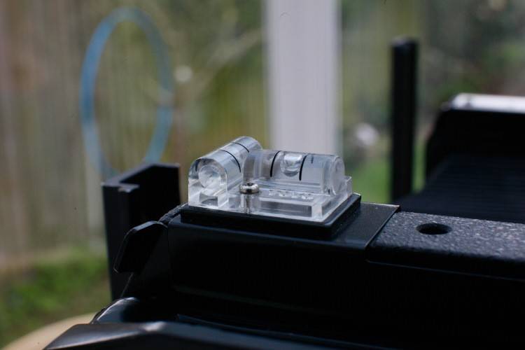 large format camera spirit levels